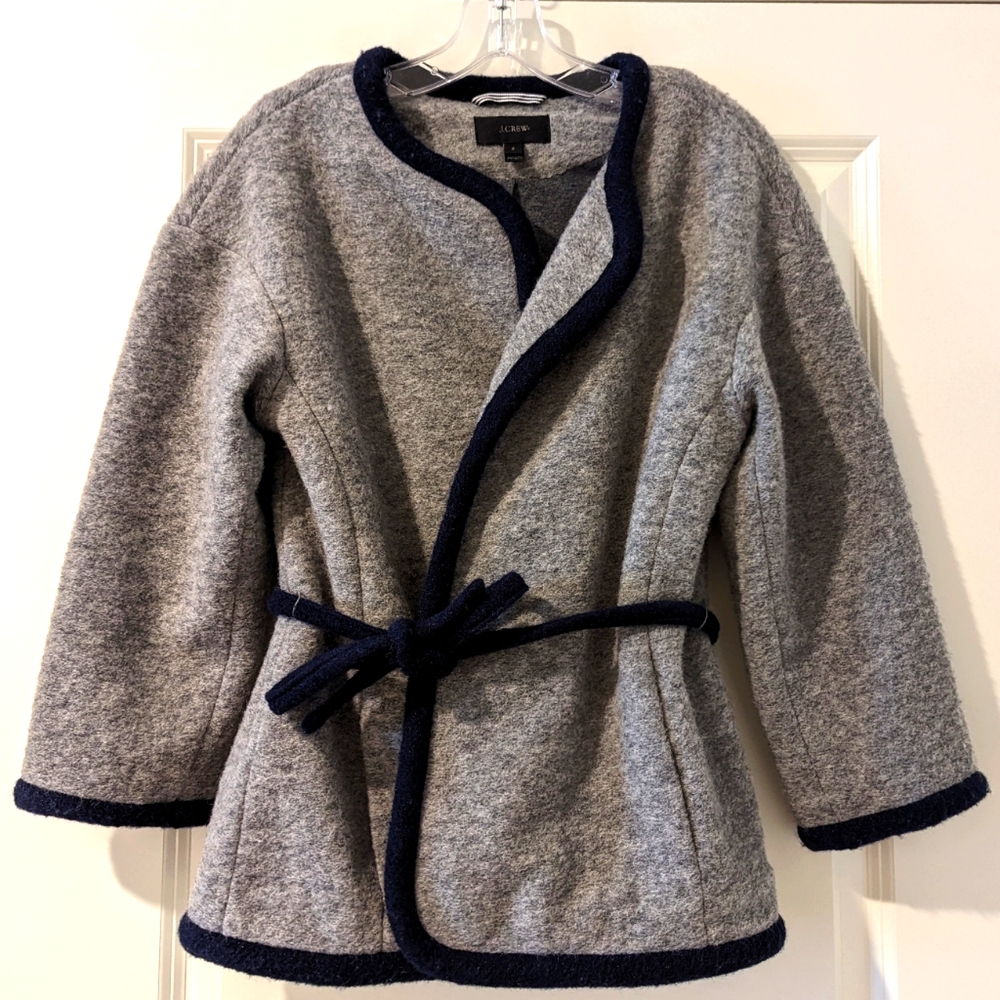 J.Crew Boiled Wool Sweater Wrap Coat